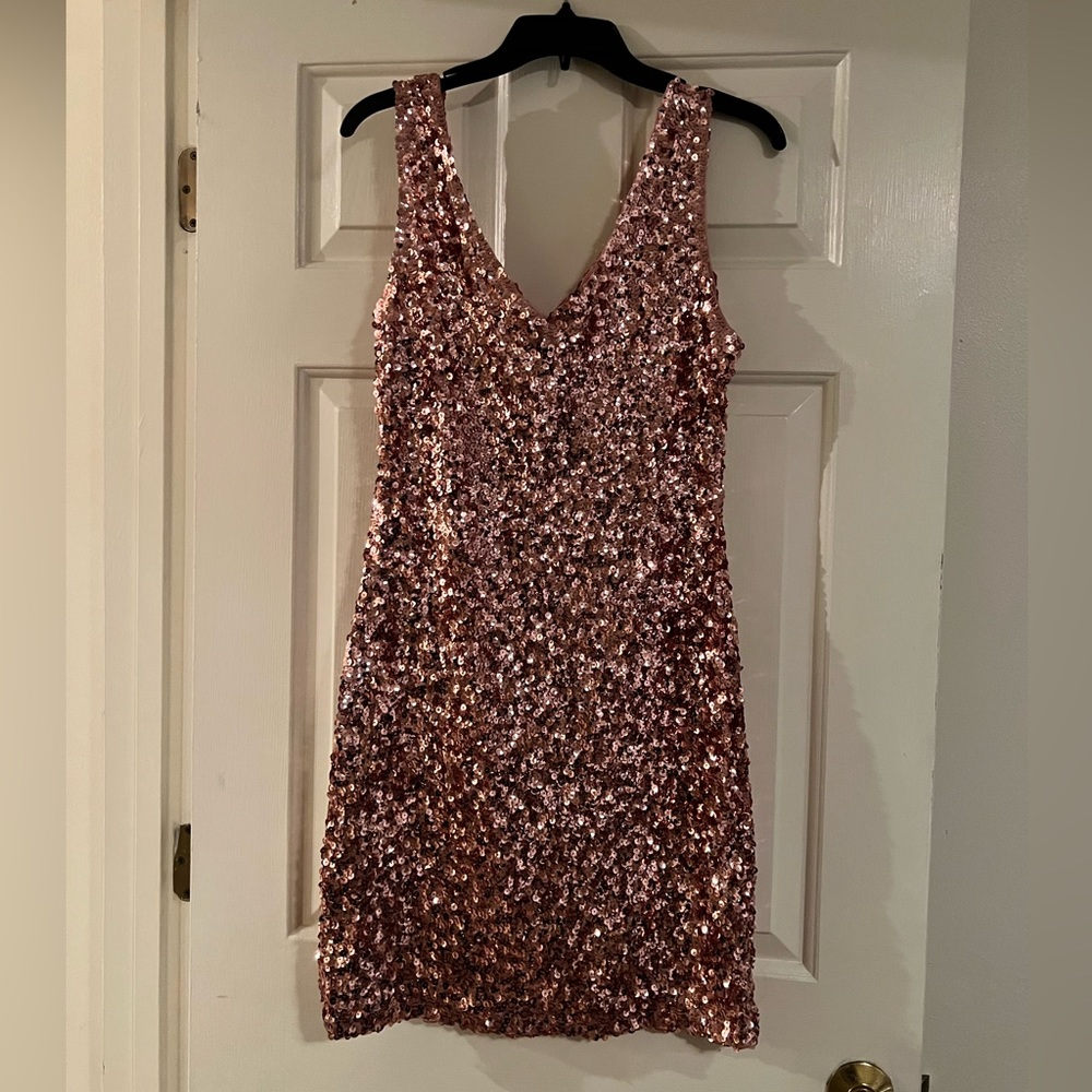 Rose Gold Sequins Dress